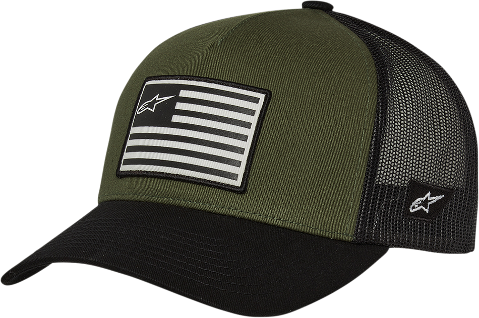 ALPINESTARS Flag Snapback Hat - Military/Black - One Size 1211810136910OS