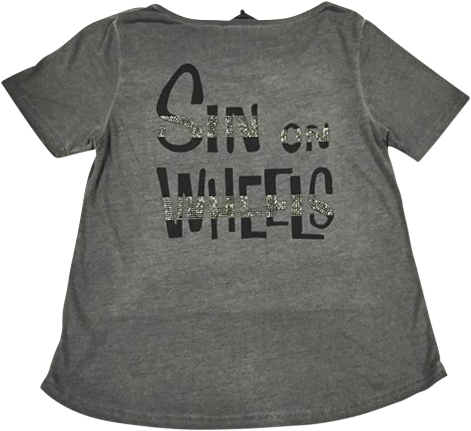 LETHAL THREAT Women's Sinwheels T-Shirt - Gray - Small LA20613S