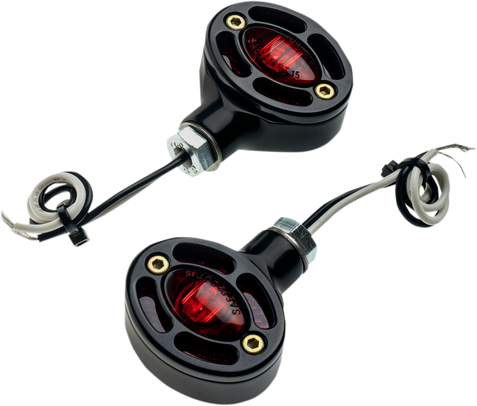 Señales de giro LED JOKER MACHINE - Negras con LED rojos 05-250-RB 