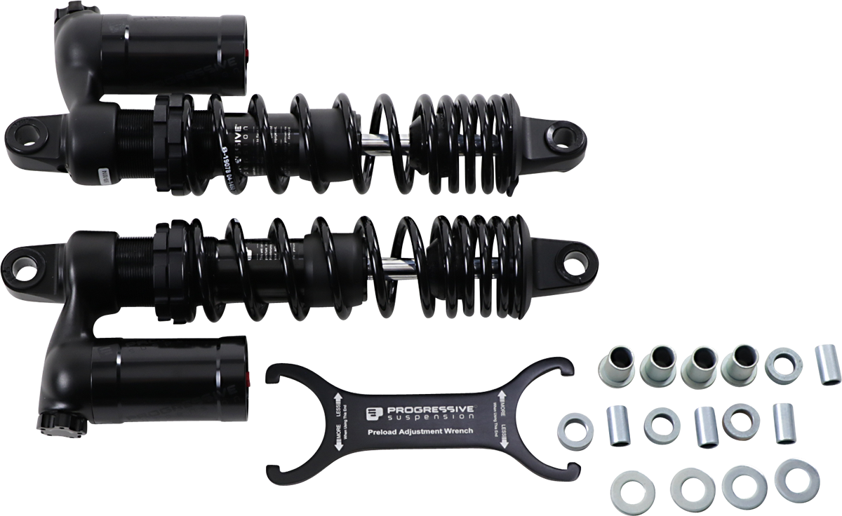 PROGRESSIVE SUSPENSION 970 Series Piggyback Shocks - Gloss Black/Matte Black - 13.00" 970-1014B