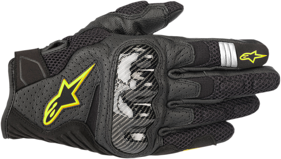 ALPINESTARS SMX-1 Air V2 Gloves - Black/Fluo Yellow - Small 3570518-155-S