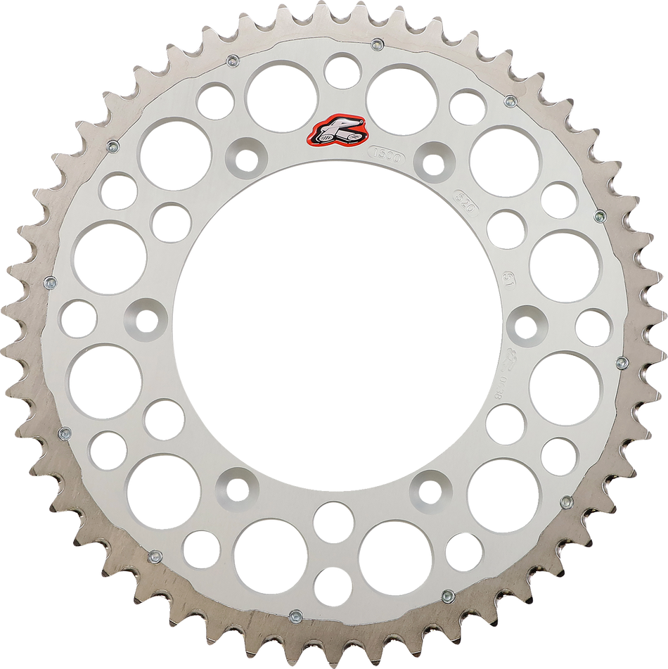 RENTHAL Twinring™ Rear Sprocket - 51 Tooth - Silver 1500-520-51GPSI