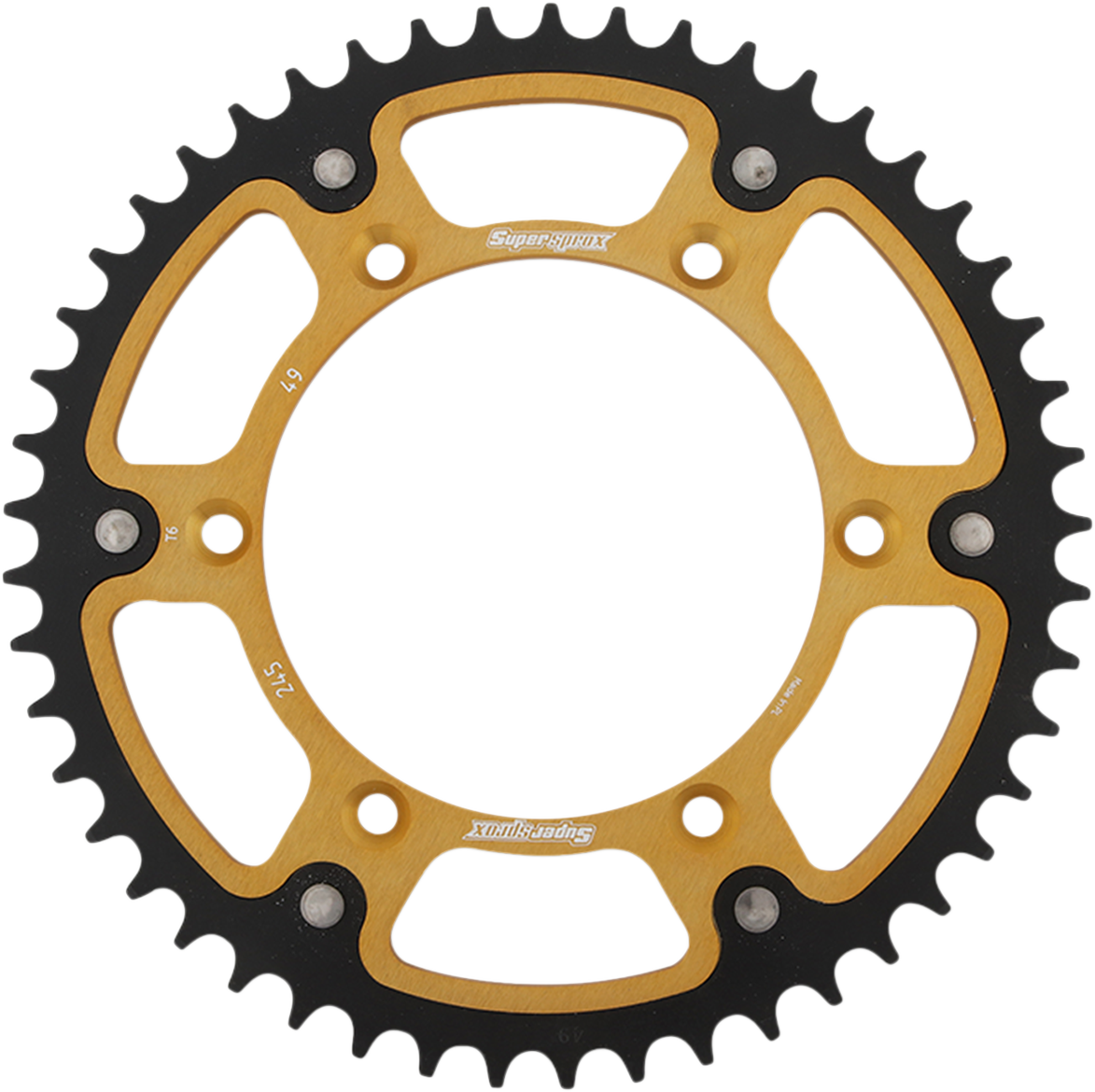 SUPERSPROX Stealth Rear Sprocket - 49 Tooth - Gold - Yamaha RST-245-49-GLD