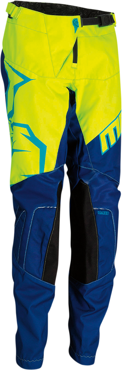 MOOSE RACING Youth Qualifier Pants - Navy/Yellow/Teal - 24 2903-1974
