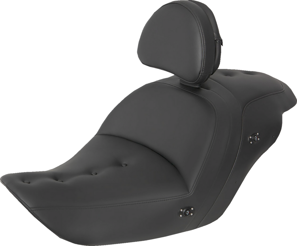 SADDLEMEN Heated Roadsofa Pillow Top Seat - With Backrest - Black H23-20-181BRHCT