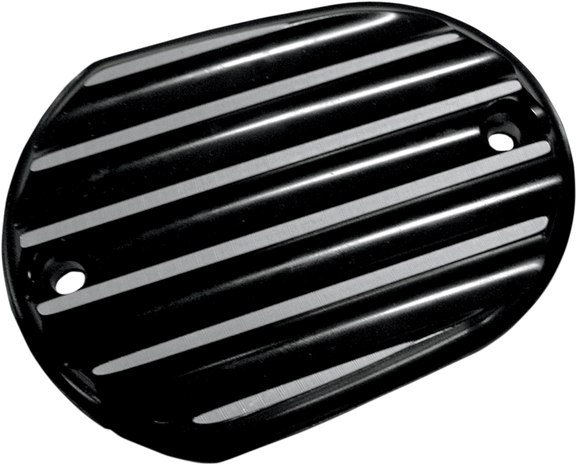 JOKER MACHINE Master Cylinder Cover - Brake - Front - Finned - Black 10-380B