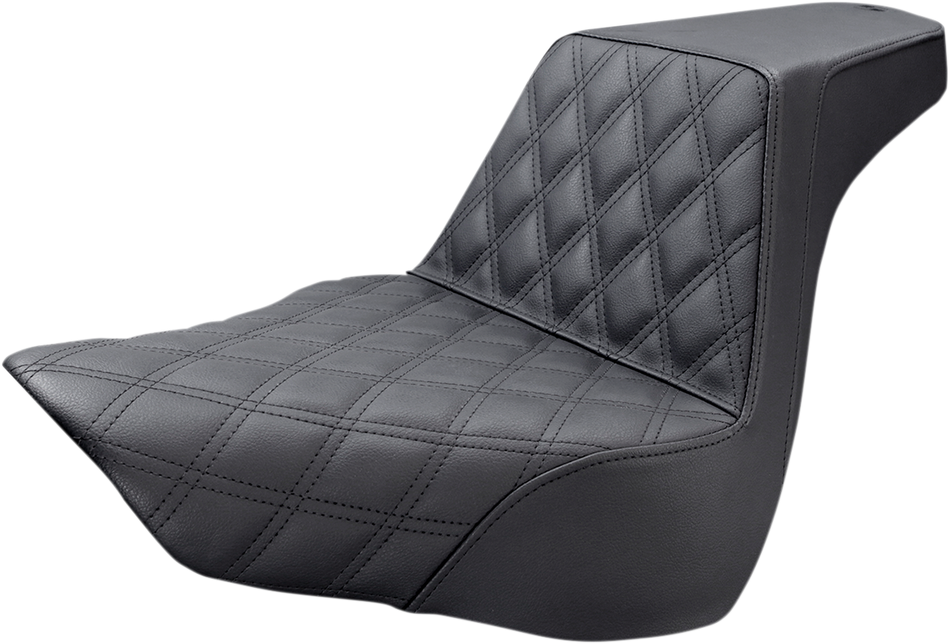 SADDLEMEN Step-Up Seat - Front Lattice Stitch - Black 818-27-172