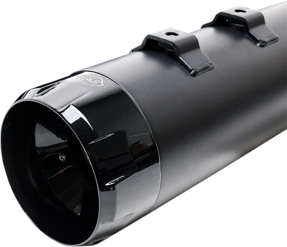S&S CYCLE MK45 Mufflers - Black - Black Thruster NOW HAVE ALL BLK END CAPS 550-0666