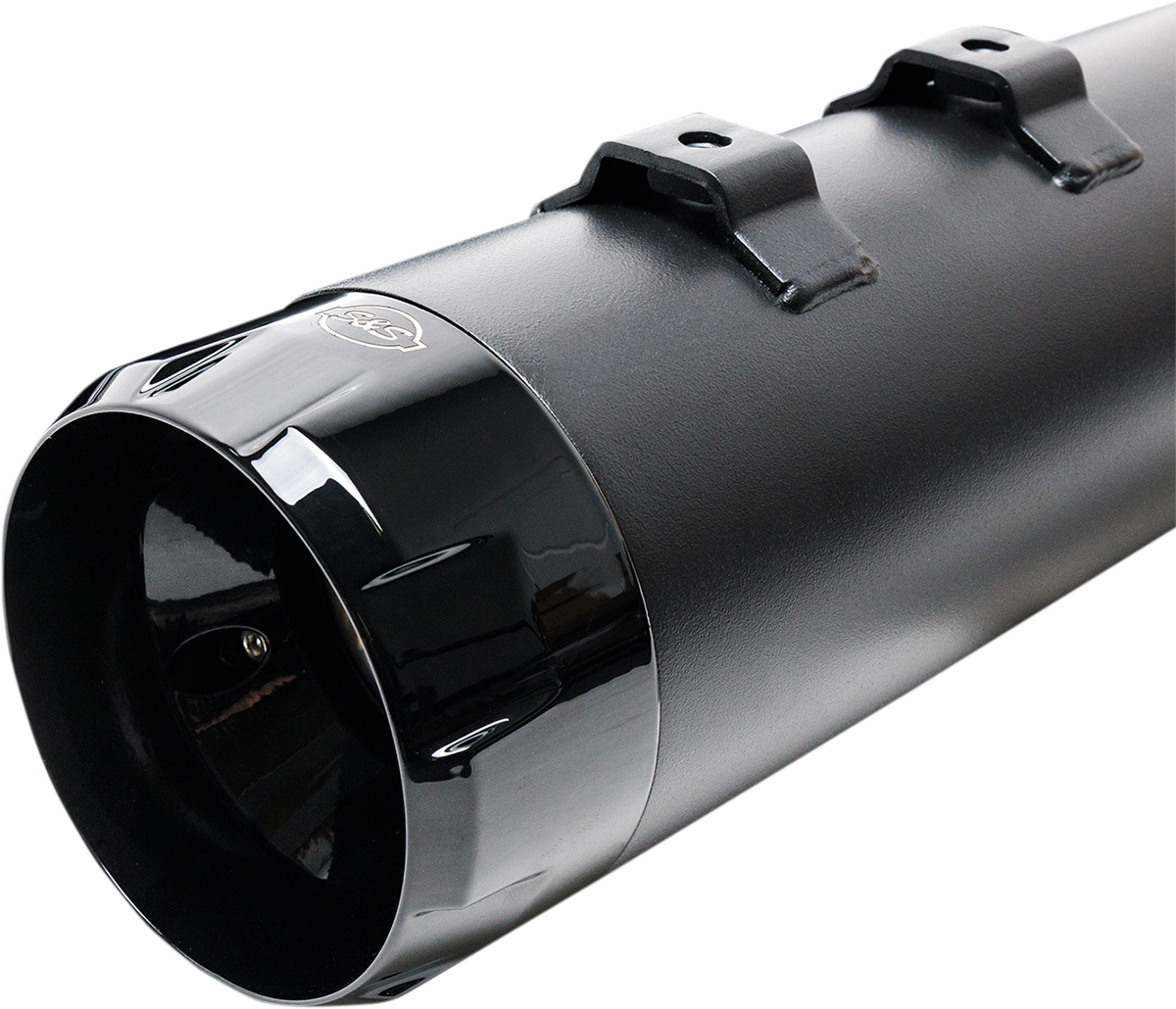 S&S CYCLE MK45 Mufflers - Black - Black Thruster NOW HAVE ALL BLK END CAPS 550-0666