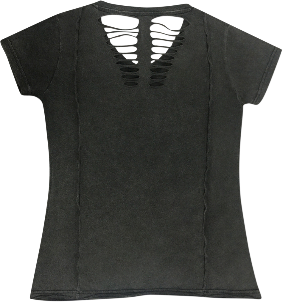 LETHAL THREAT Women's Dagger Skull T-Shirt - Gray - Medium LA20707M