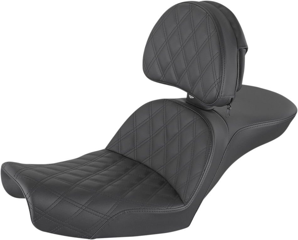 SADDLEMEN Explorer Seat - Lattice Stitched - Backrest 896-04-030LS