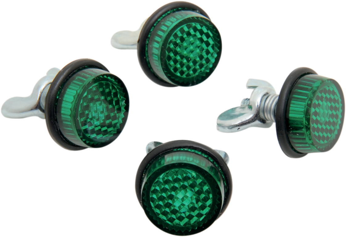 CHRIS PRODUCTS License Plate Reflectors - 4ct - Green CH4G