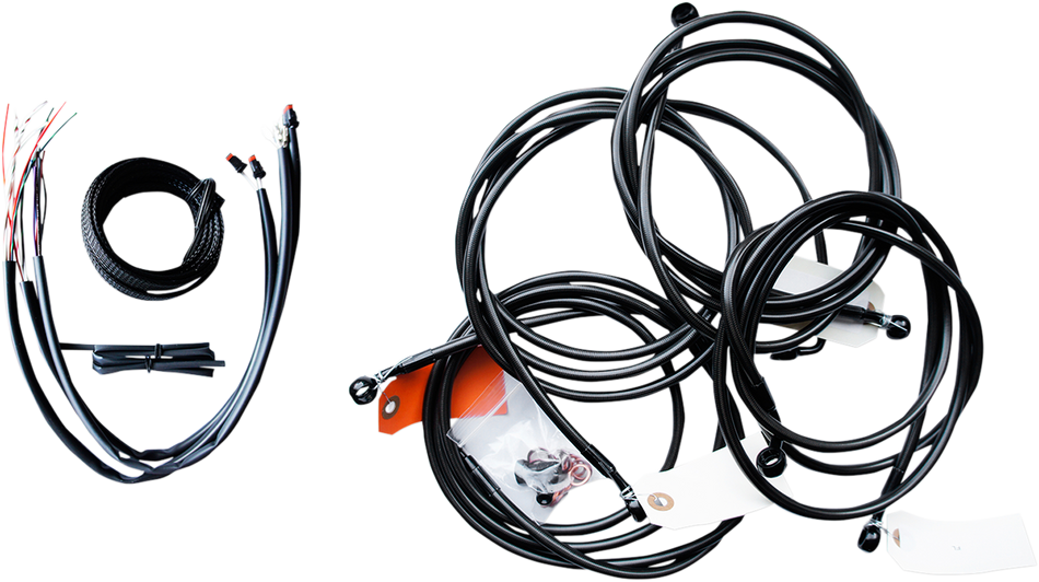 LA CHOPPERS Handlebar and Cable Kit - 10" - Black LA-7361KT1-10B