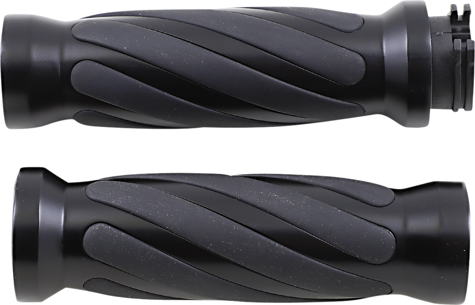 DRAG SPECIALTIES Grips - Twisted - Matte Black 17-0543MBD