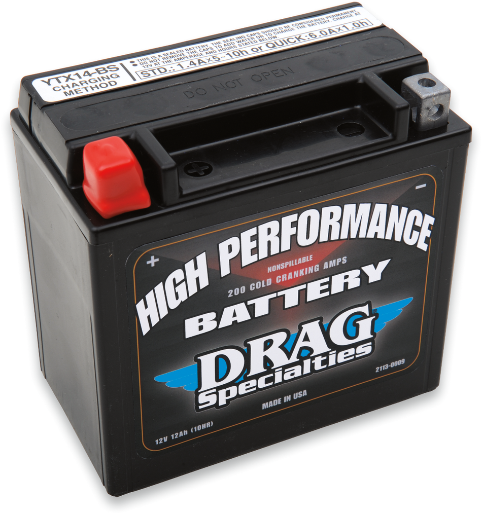 DRAG SPECIALTIES High Performance Battery - YTX14 DRGM7RH4S