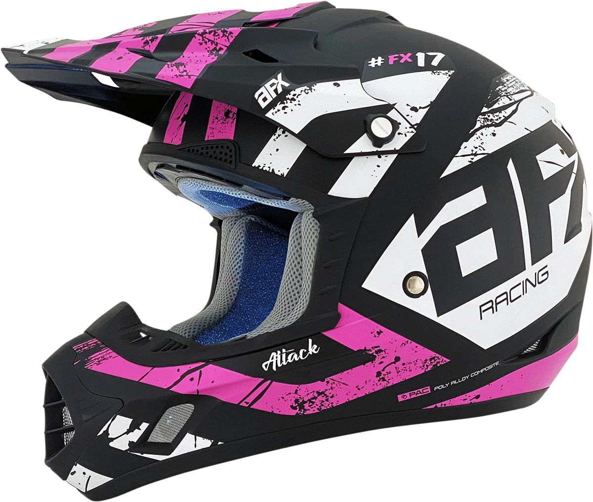 AFX FX-17 Helmet - Attack - Matte Black/Fuchsia - XS 0110-7166