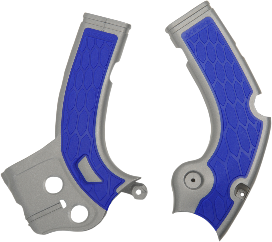 ACERBIS X-Grip Frame Guards - Silver/Blue 2640271404