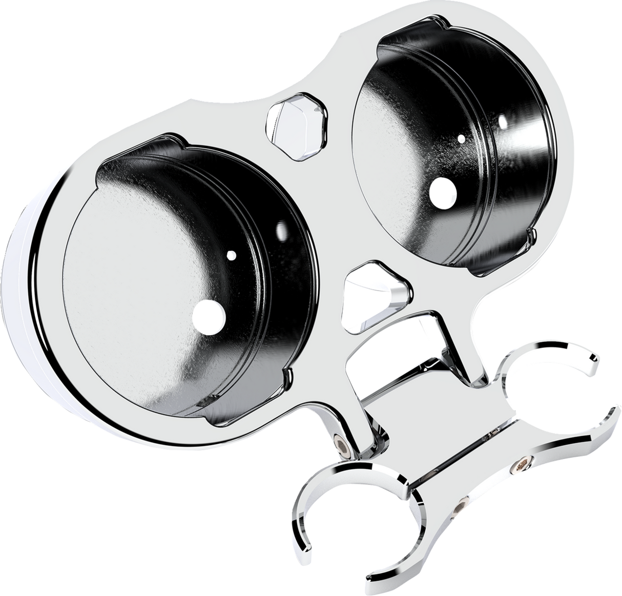 LA CHOPPERS T-Bar Gauge Mount - Dual - Chrome - 1" Diameter LA-7398-02C