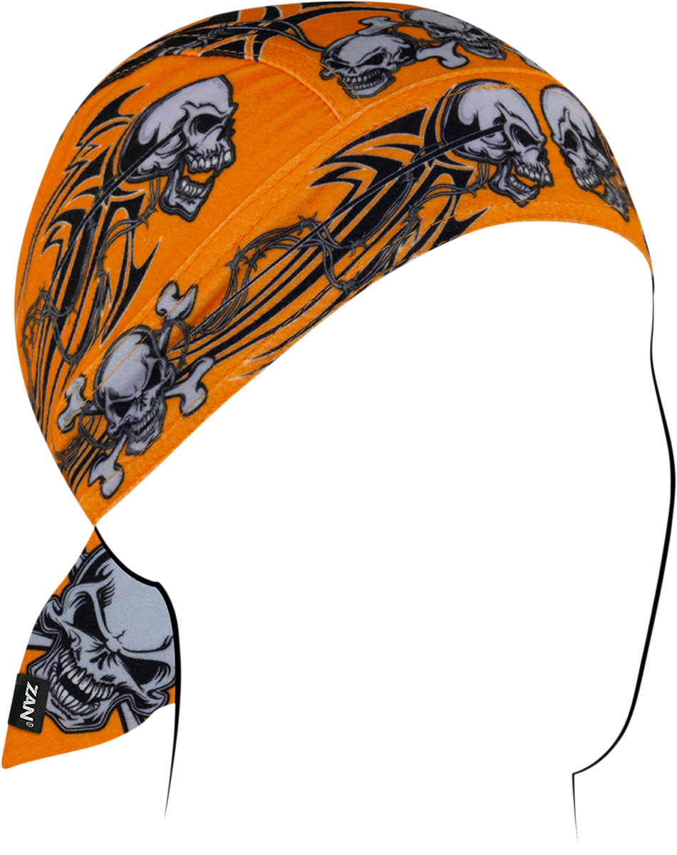 ZAN HEADGEAR Flydanna SportFlex - Orange Tribal Skull ZL669