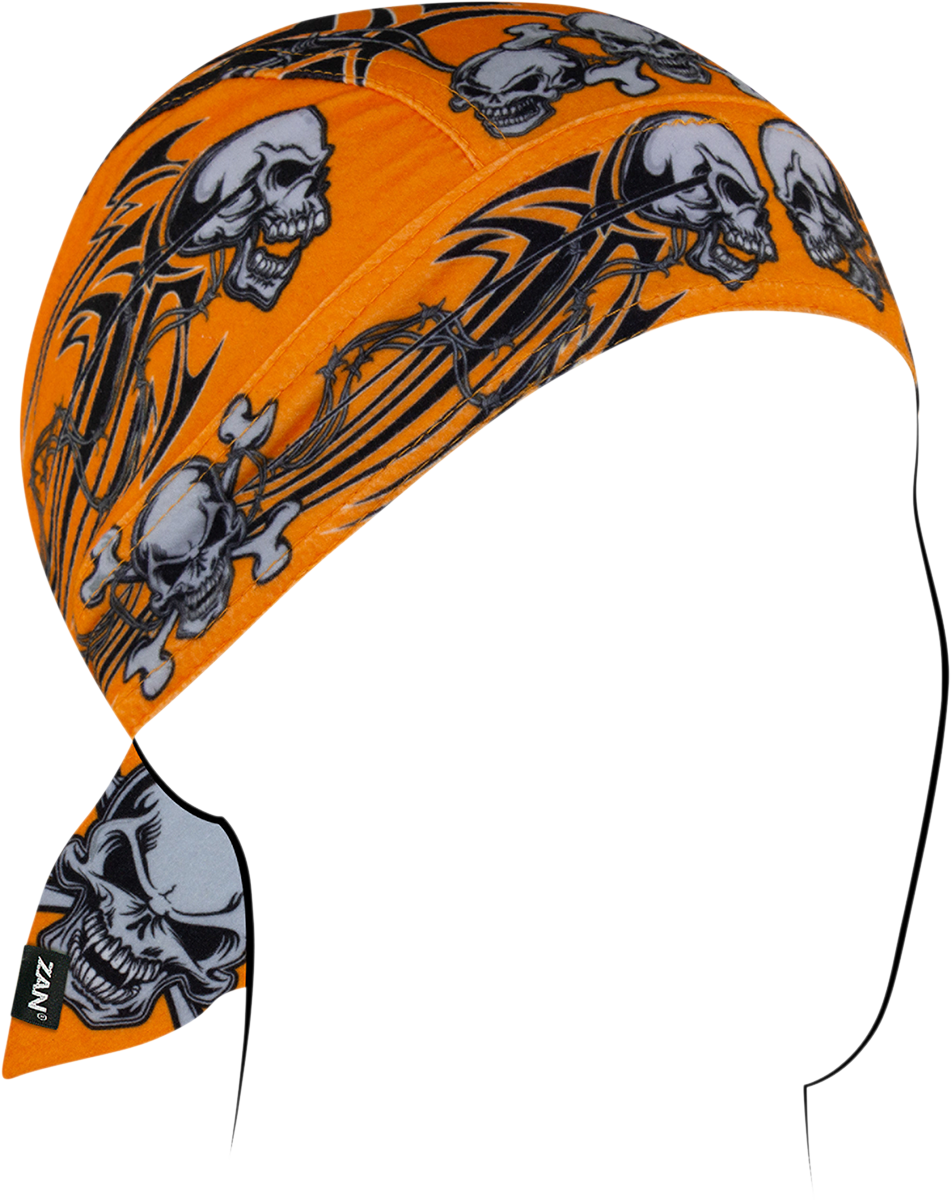 ZAN HEADGEAR Flydanna SportFlex - Orange Tribal Skull ZL669