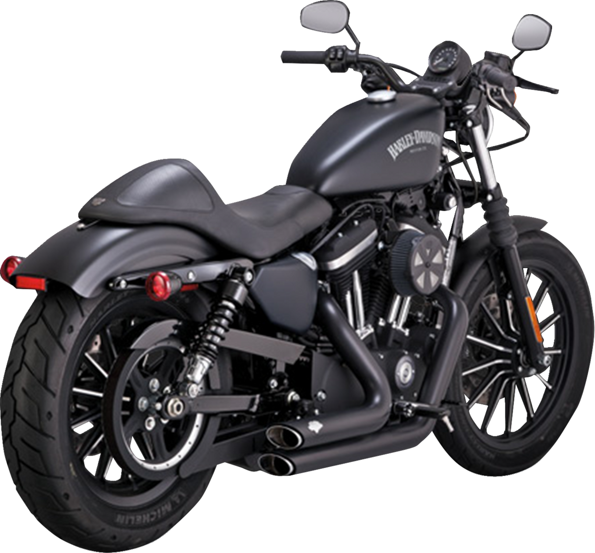 VANCE & HINES Shortshots Staggered Exhaust System - Black Iron 883 /1200 47329