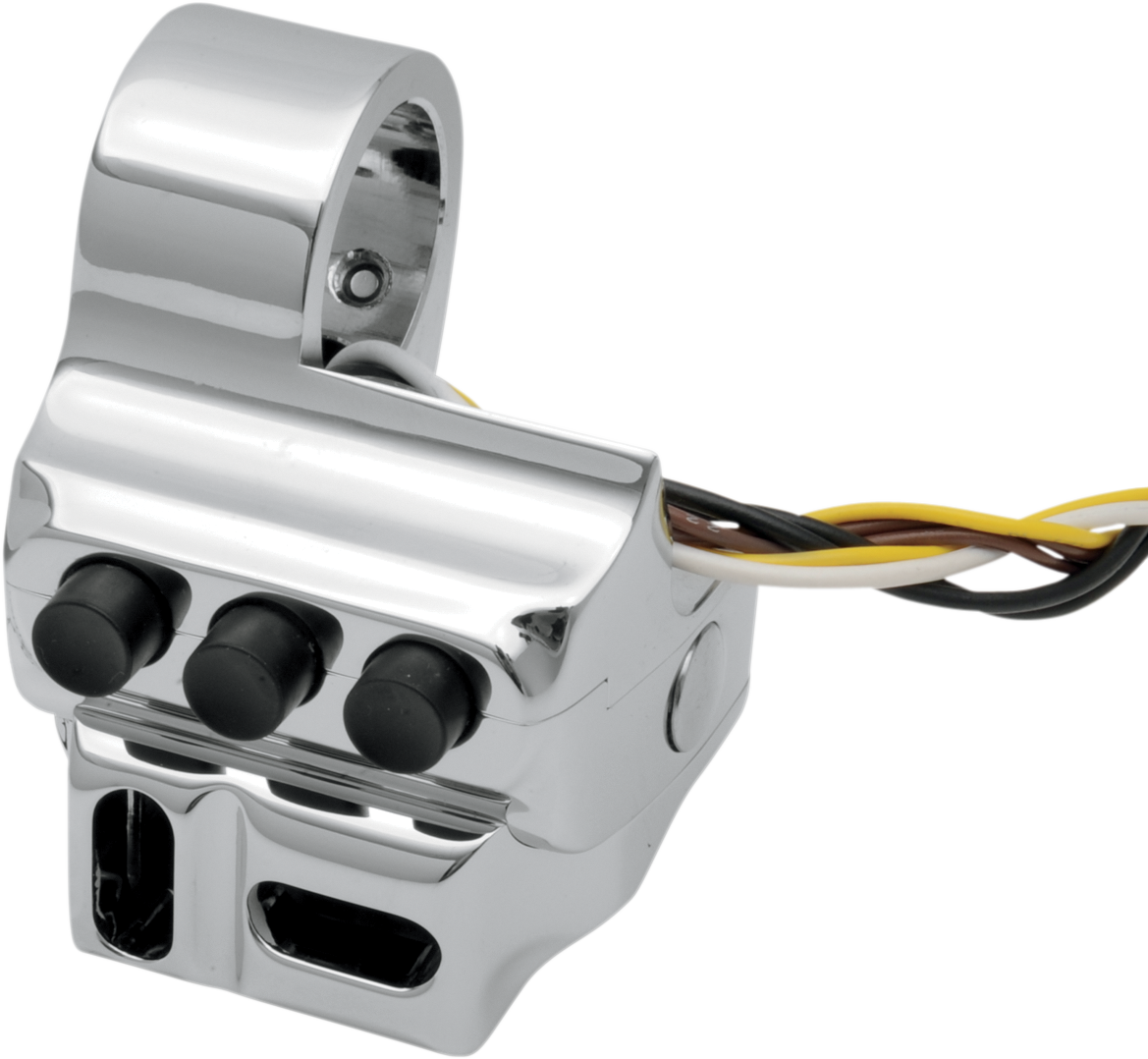 PERFORMANCE MACHINE (PM) Switch Housing - Left Side - Cable Clutch - Five Button - Chrome 0062-2045-CH