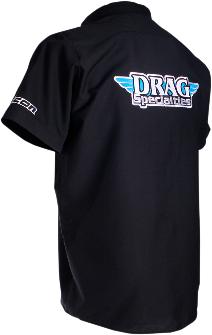 THROTTLE THREADS Drag Specialties Shop Shirt - Black - 2XL DRG26S24BK2R