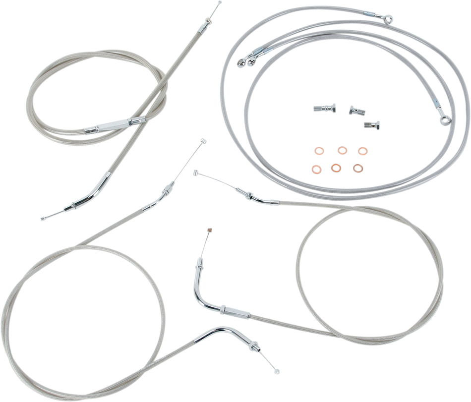 BARON Cable Line Kit - 18" - 20" - '99 - '03 Roadstar - Stainless Steel BA-8021KT-18