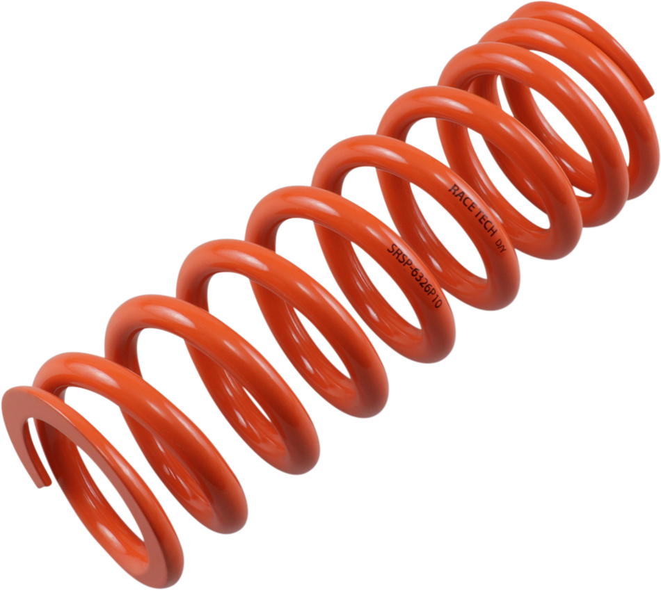 RACE TECH Progressively Wound Shock Spring - Orange - P10 - Spring Rate 375 lbs/in SRSP 6326P10