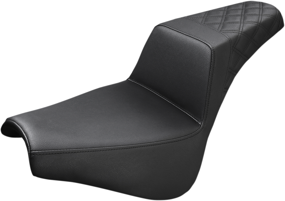 SADDLEMEN Step-Up Seat - Rear Lattice Stitch - Black 818-30-173