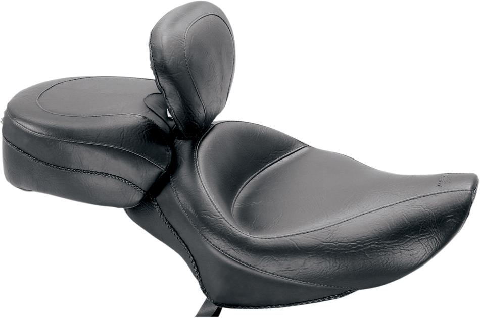 MUSTANG Wide Solo Seat - With Backrest - Vintage - Black - Smooth - XL '04-'21 79427