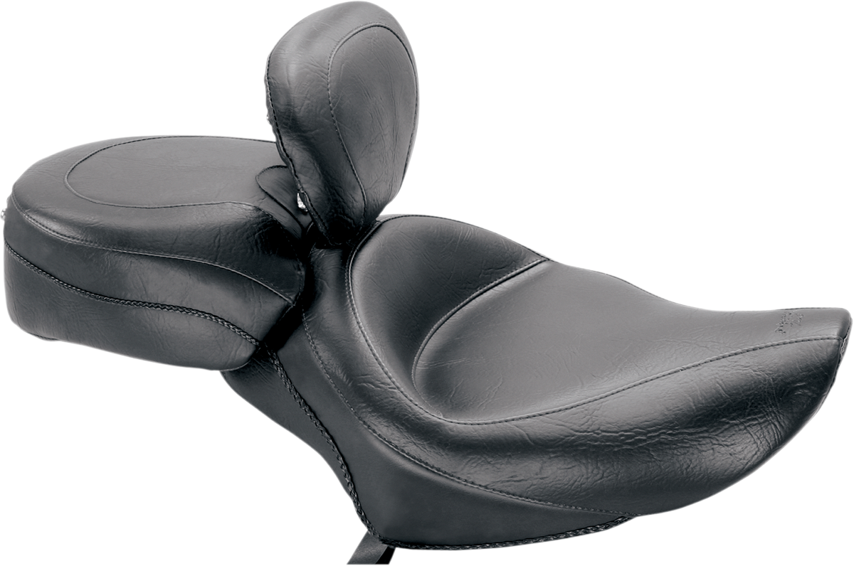 MUSTANG Wide Solo Seat - With Backrest - Vintage - Black - Smooth - XL '04-'21 79427