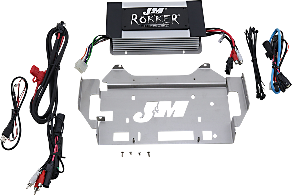 J & M 800w 4-Channel Rokker Amplifier - '14+ FLHX JAMP-800HC14SGP