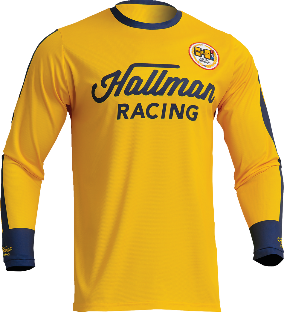 THOR Differ Roosted Jersey - Lemon/Navy - Large 2910-7123
