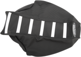 SDG 6-Ribbed Seat Cover - White Ribs/Black Top/Black Sides 95945WK