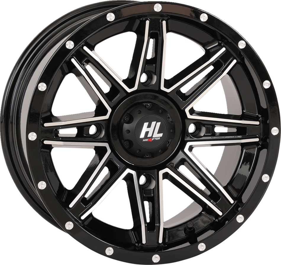 HIGH LIFTER Wheel - HL22 - Front/Rear - Gloss Black w/Machined - 14x7 - 4/156 - 4+3 (+10 mm) 14HL22-1156
