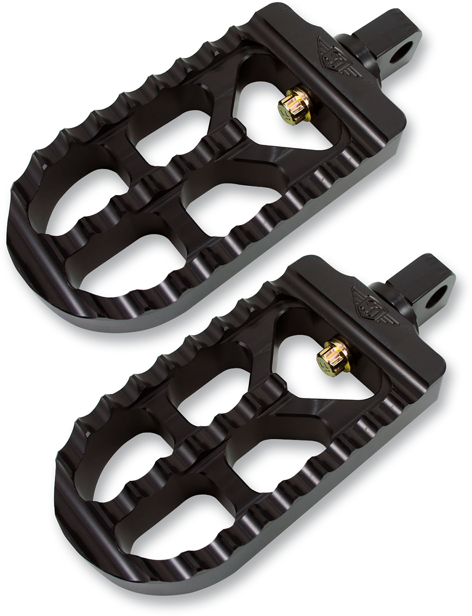JOKER MACHINE Adjustable Serrated Footpegs - Long - Black 08-56-5B