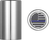 FIGURATI DESIGNS Docking Hardware Covers - American Flag - Blue Line - Long - Stainless Steel FD70-DC-2545-SS