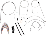 BURLY BRAND Handlebar Cable/Brake Line Kit - Complete - 14" Ape Hanger Handlebars - Stainless Steel B30-1088