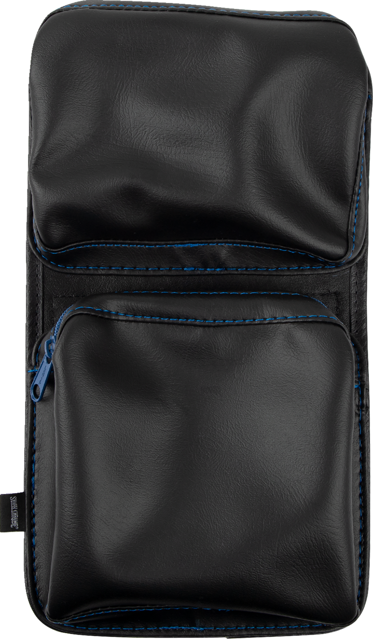 SHOW CHROME Kaliber Dash Pouch - Black with Blue Zipper H44-4ZBLUE