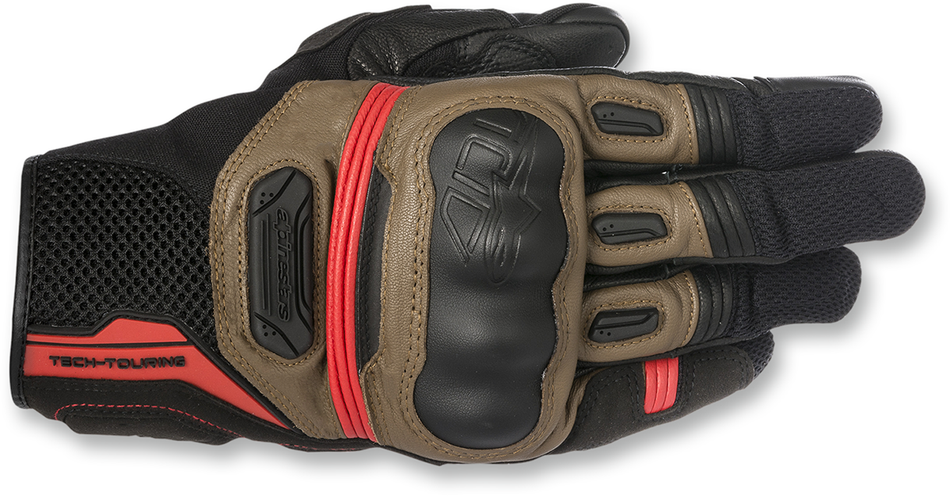 ALPINESTARS Highlands Gloves - Black/Tobacco Brown/Red - Medium 3566617-1813-M