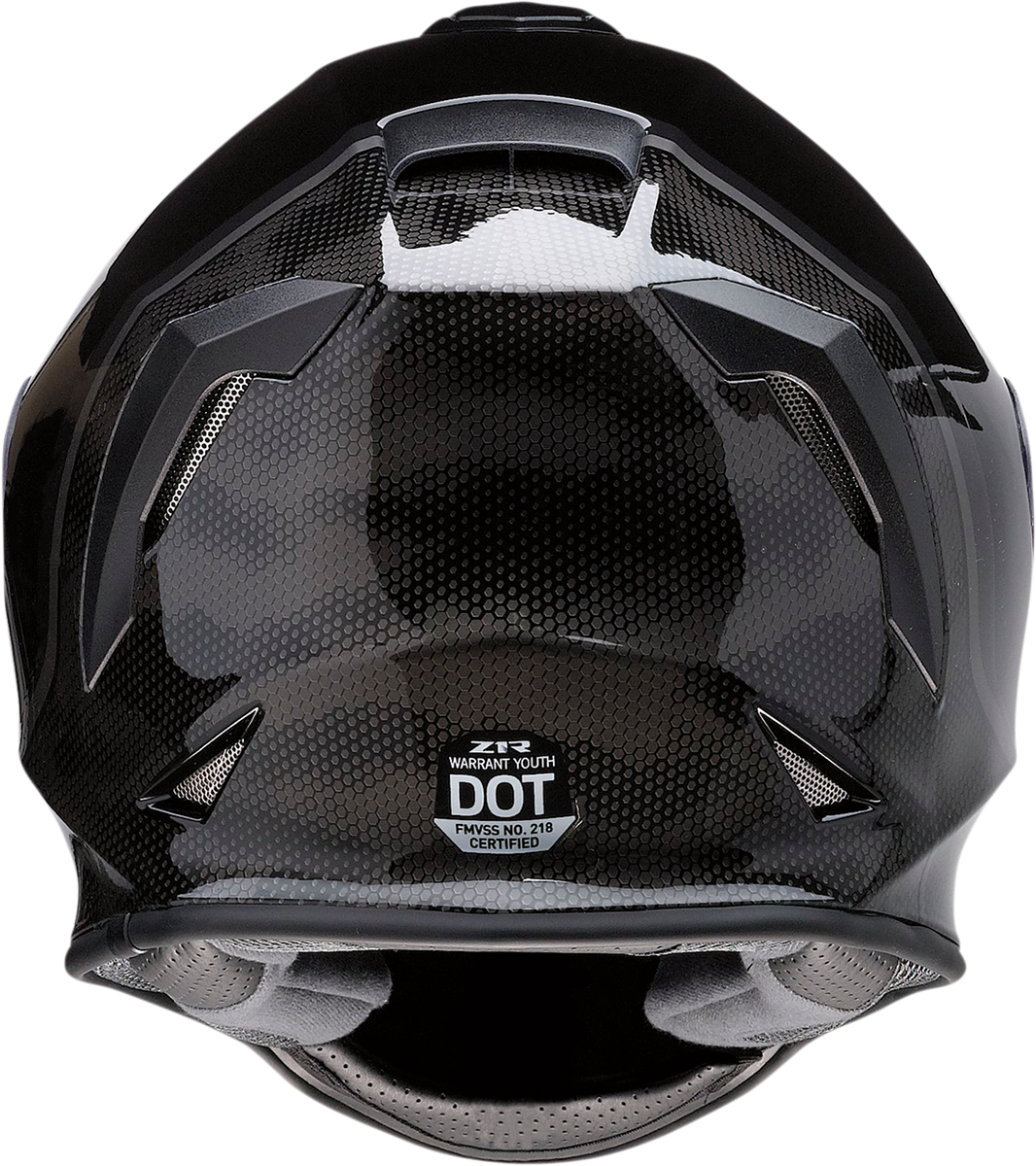 Casco Z1R Youth Warrant - Kuda - Negro brillante - Mediano 0102-0246 