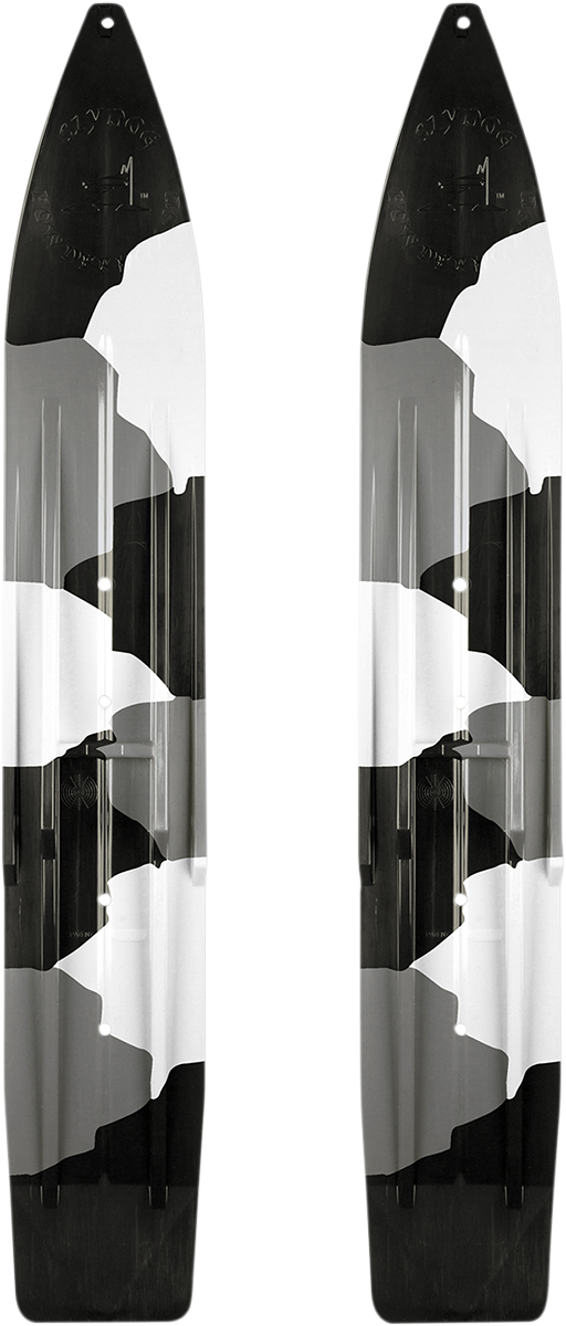 SLYDOG SKIS Powder Hound Skis - Black/White /Gray Camo - 7" - Pair PH7URCBLKWHTGRY