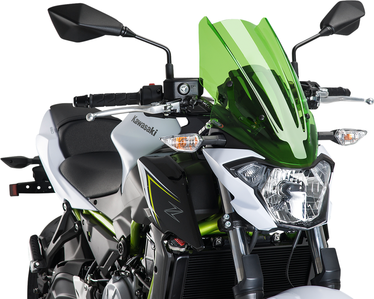 PUIG HI-TECH PARTS Touring Naked New Generation Windscreen - Green - Kawasaki 9369V