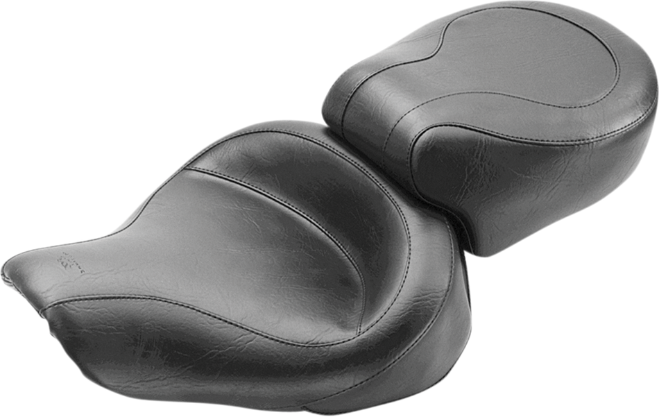 MUSTANG Vintage Style Seat - Wide - Smooth - Black - Dyna '96-'03 75536