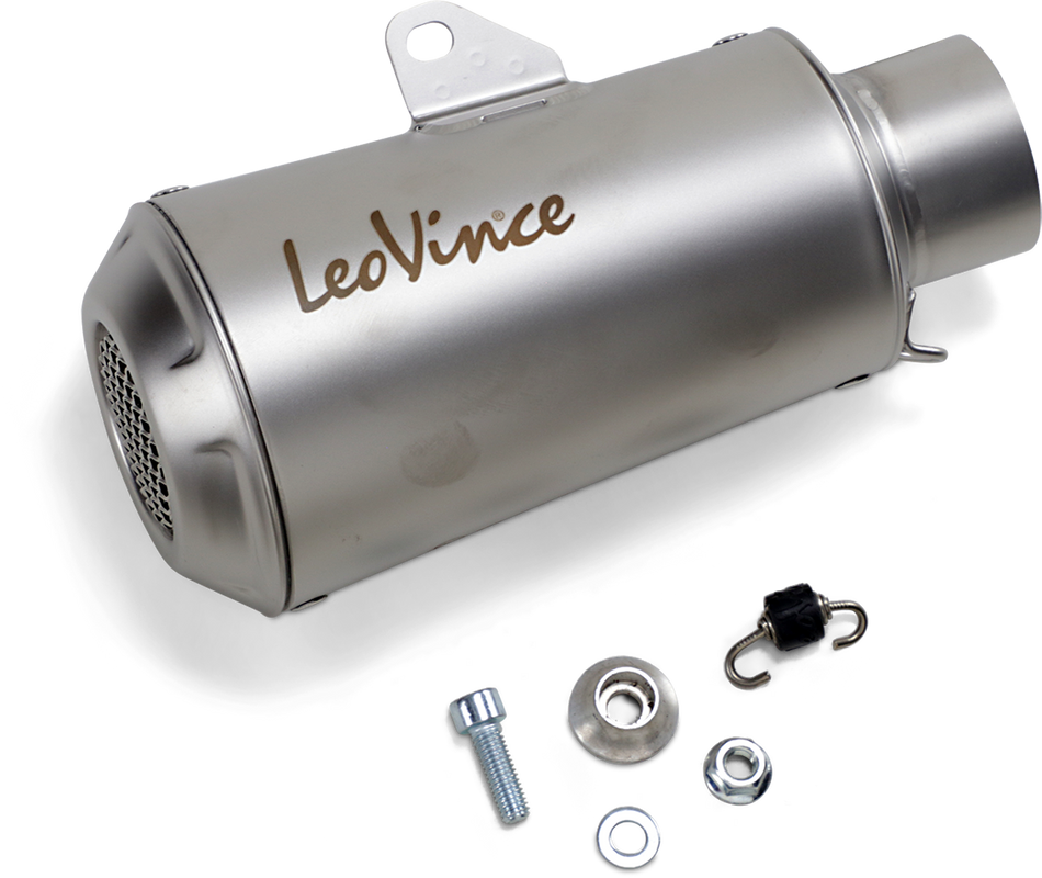 LEOVINCE 54mm Universal LV-10 Slip-On Muffler - Stainless Steel 9746