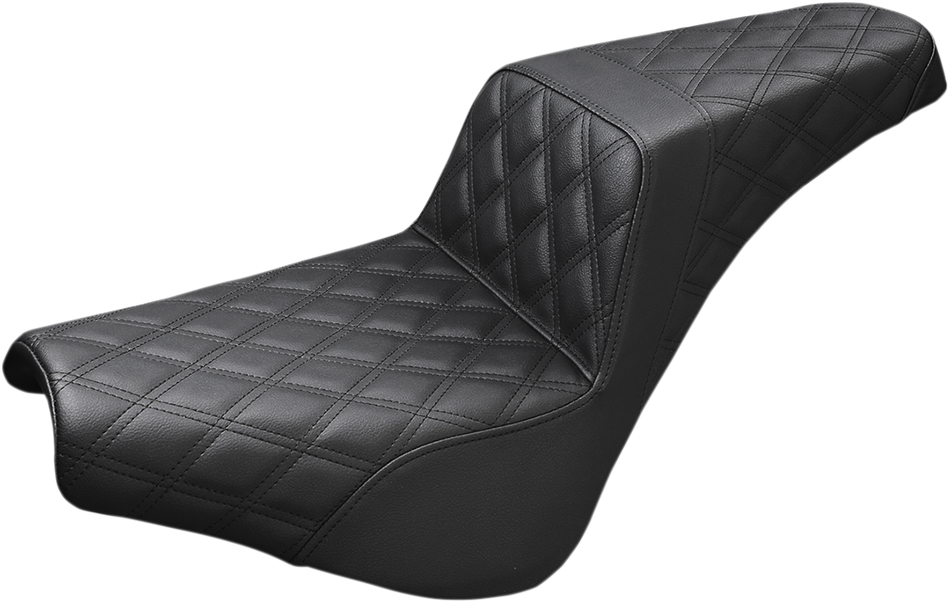 SADDLEMEN Step-Up Seat - Full Lattice Stitch - Black 818-30-175