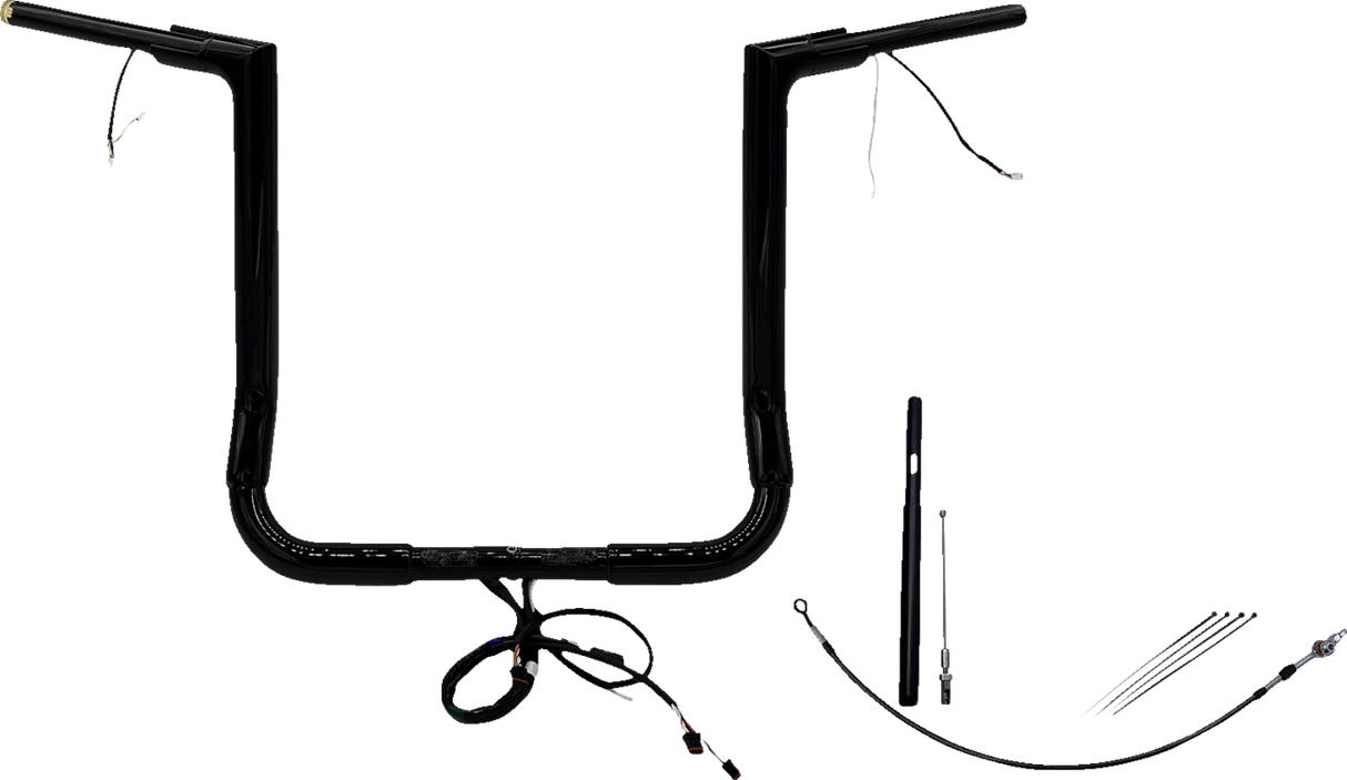 FAT BAGGERS INC. Handlebar Kit - Flat Top - 16" - Black 612016-B