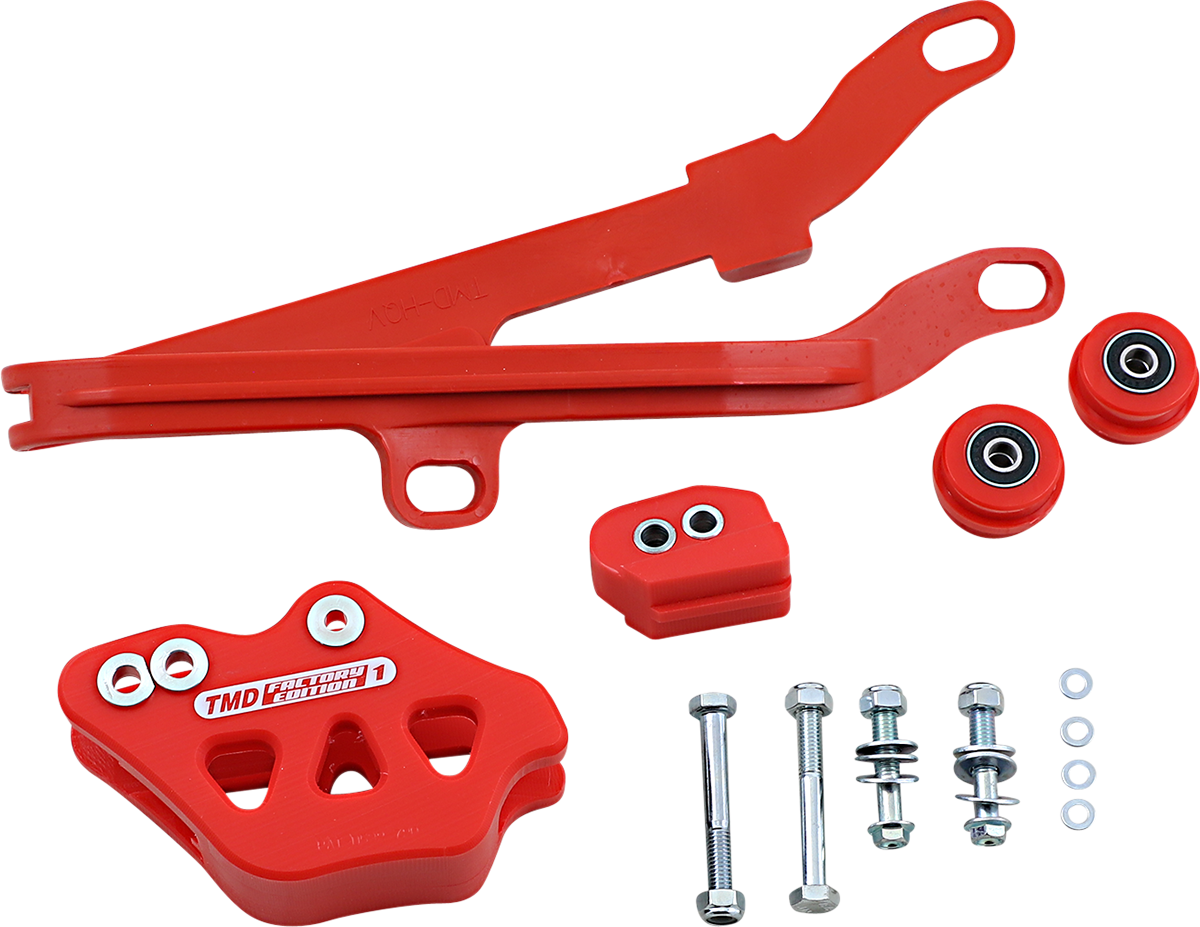 T.M. DESIGNWORKS Chain Guide/Slider - Husky - Red DCK-HQV-RD