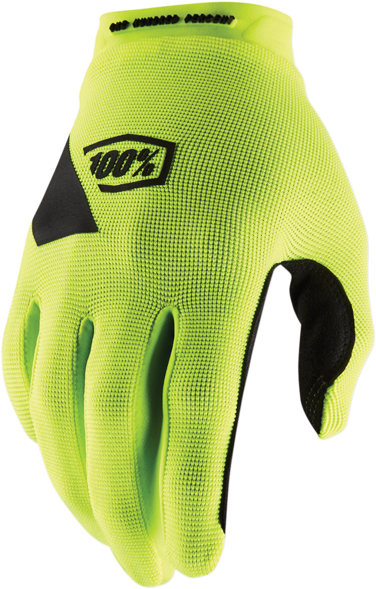 100% Ridecamp Gloves - Fluo Yellow - Large 10011-00012